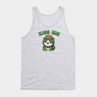 Kiss Me - Cute Cat - Frog Prince Tank Top